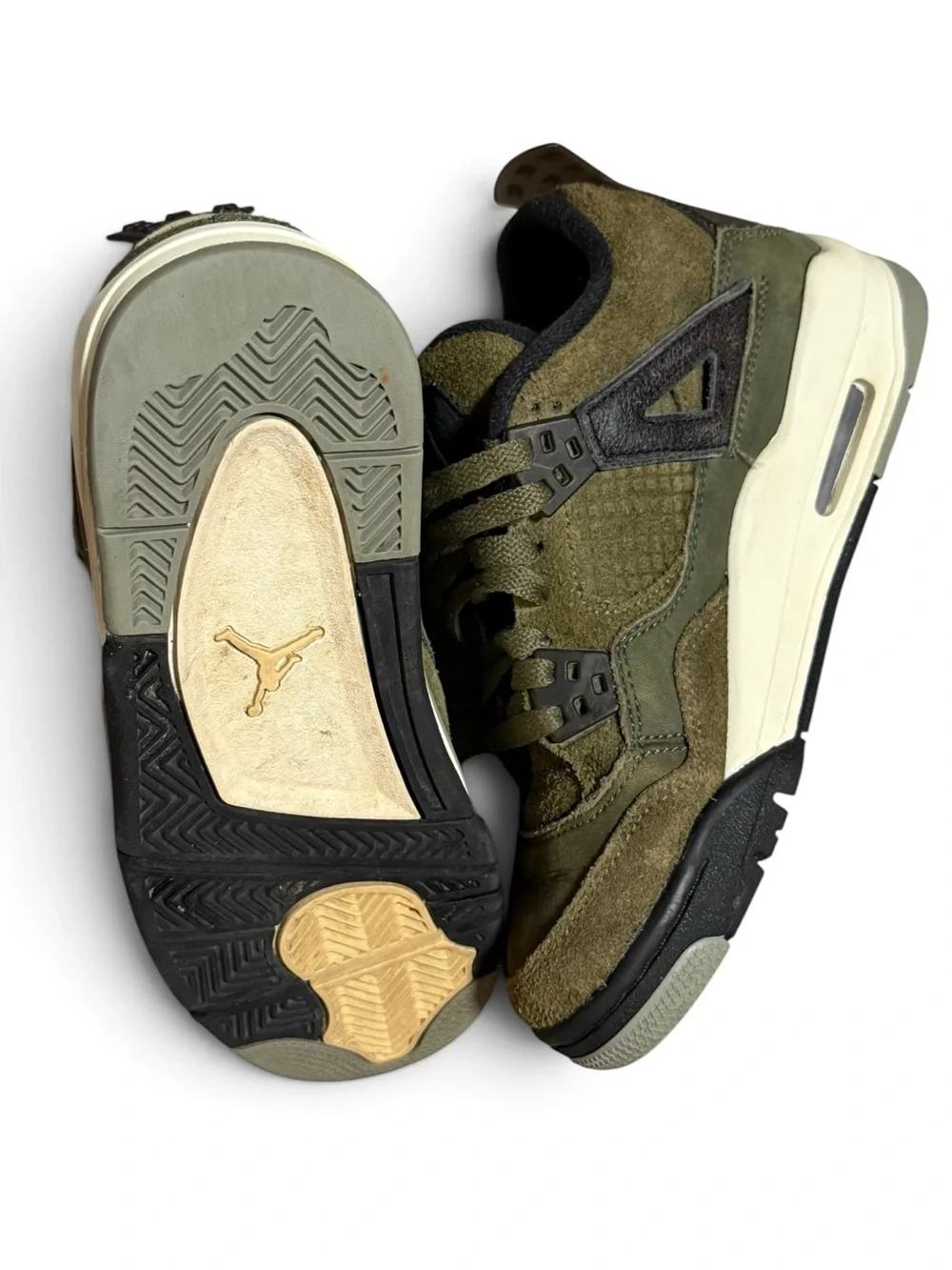 Kid’s Nike 4Y Air Jordan 4s Retro SE Craft Olive Shoes